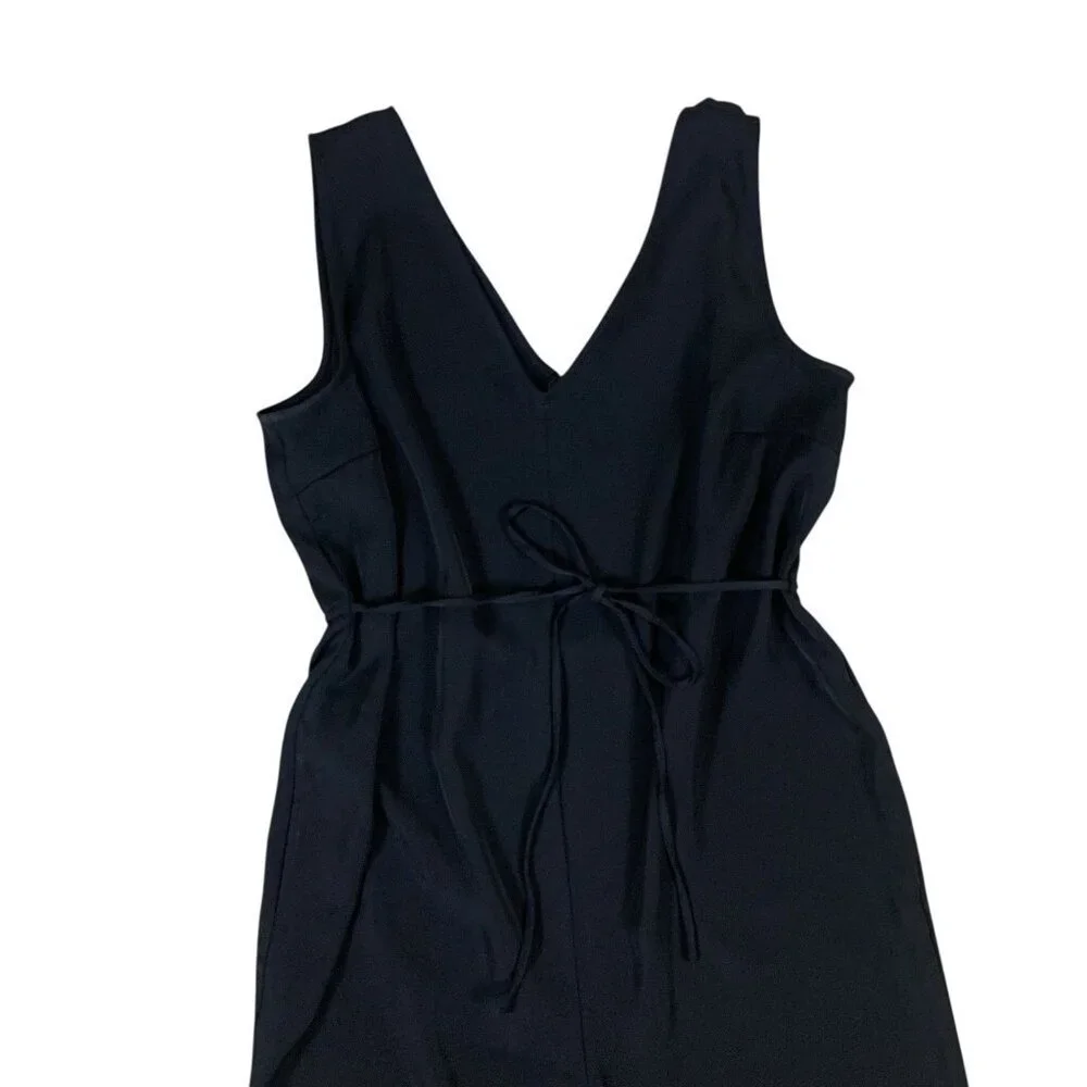 J. Jill Black Sleeveless Wide Leg‎ Jumpsuit L WearEver Collection Belted Casual